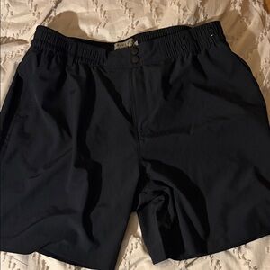 BURLEBO Men's Black Athletic Shorts with Elastic Waist